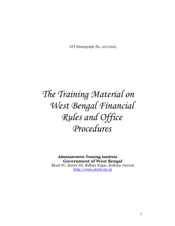 Training material on West Bengal Financial Rules and Office