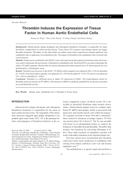 Thrombin Induces the Expression of Tissue Factor in Human Aortic