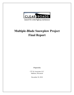 Multiple Blade Snowplow Project Final Report 1-6-11