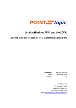 Local authorities, WiFi and the SCCP