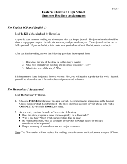 Eastern Christian High School Summer Reading Assignments