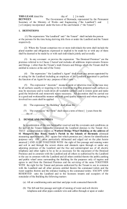 Copy of Draft Lease - Government of Bermuda