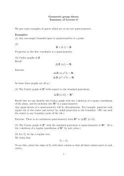Geometric group theory Summary of Lecture 6 We give some