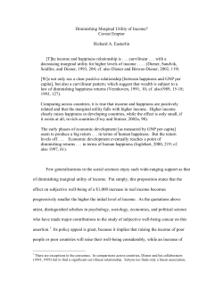 Diminishing Marginal Utility of Income?