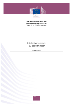 EU position paper on intellectual property