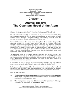 Chapter 10 Atomic Theory: The Quantum Model of the
