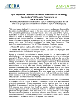 Input paper from &ldquo;Advanced Materials and Processes for Energy