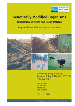 Genetically Modified Organisms - Bay of Plenty Regional Council