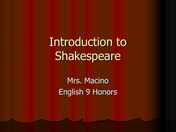 Introduction to Shakespeare - trinity