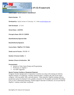 BAA DigiPen CS1 Online (9-12) Framework