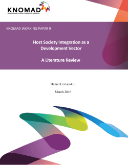 Host Society Integration as a Development Vector A
