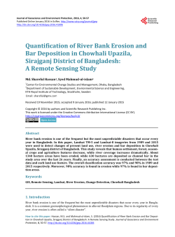Quantification of River Bank Erosion and Bar Deposition in