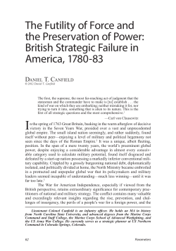 The Futility of Force and the Preservation of Power: British Strategic