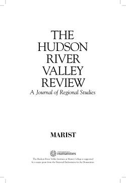 The hudson RIVeR Valley ReVIew - The Hudson River Valley Institute