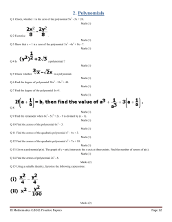 CBSE Class 9 Polynomials