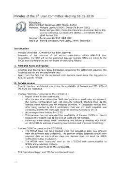 Minutes of the 9th User Committee Meeting 05-09-2016