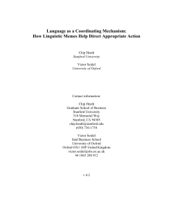 Language as a Coordinating Mechanism