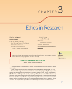 Ethics in Research - Introduction to Psychology