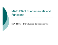 MATHCAD Fundamentals and Functions