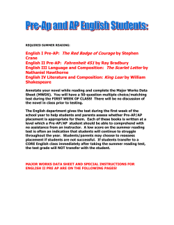 English I Pre-AP: The Red Badge of Courage by Stephen