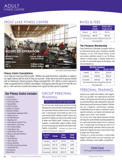 personal training trout lake fitness centre hours of operation rates