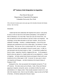 19th Century Irish Emigration to Argentina