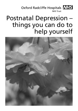 Postnatal Depression &ndash; things you can do to help yourself