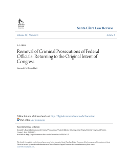 Removal of Criminal Prosecutions of Federal Officials: Returning to