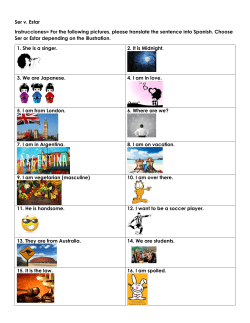 Ser v. Estar Worksheet