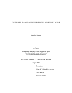 Fruit Juices: Ellagic Acid Concentration and Sensory