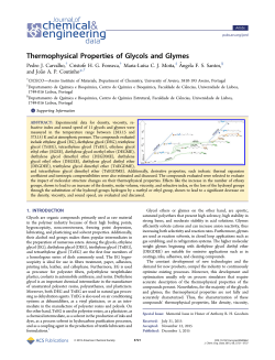 Thermophysical Properties of Glycols and Glymes