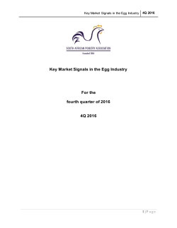 Egg Industry Key Market Signals - South African Poultry Association