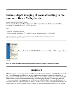 Seismic depth imaging of normal faulting in the southern Death