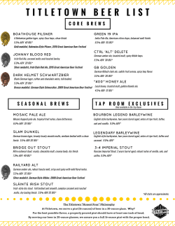 brew list - Titletown Brewing Co.