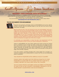 Mozambique Pre-tour Information