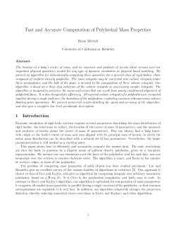 Fast and Accurate Computation of Polyhedral Mass Properties 1