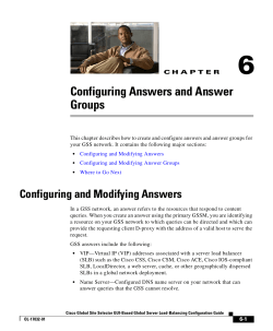 Configuring Answers and Answer groups