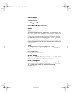 Fran&ccedil;ais page 53 Deutsch seite 107 Espa&ntilde;ol p&aacute;gina 163 Italiano
