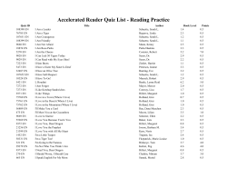 Accelerated Reader Quiz List