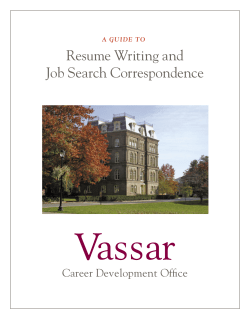 Job Search Correspondence - Career Development