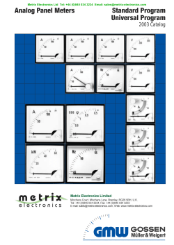 GOSSEN Panel Meters Catalogue 2003