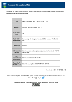 Executive hubris - Research Repository UCD