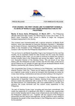 star cruises, the first cruise line to homeport in manila, to develop
