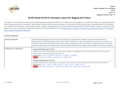 ELAR Grade 04 Unit 01 Exemplar Lesson 02: Digging into Fiction