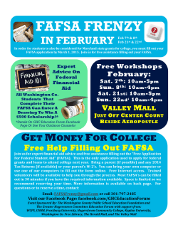 fafsa frenzy - WCPS Education Foundation
