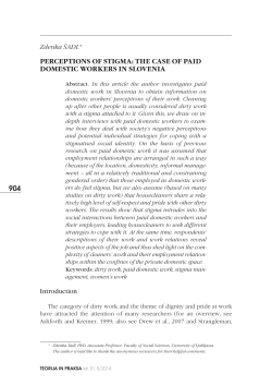 perceptions of stigma: the case of paid domestic workers in