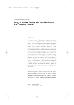 Death or Declaw: Dealing with Moral Ambiguity in a Veterinary