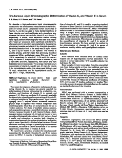 3imultaneous Liquid-Chromatographic Determination of Vitamin K