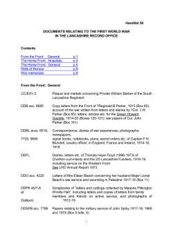 Handlist of resources held in Lancashire Archives