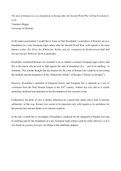 The idea of Roman Law as a foundation of Europe after the Second
